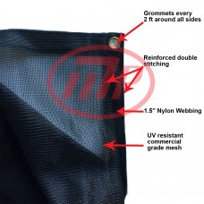  12 x 30 - Premium 70% Shade Cloth, Shade Sail, Sun Shade (Black Color)