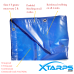 Xtarps -  10 x 24 - Blue Color 18oz Heavy Duty WaterProof Vinyl Trailer Tarp with 10 pcs 9" Rubber Bungee