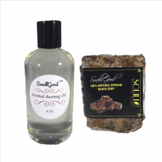 SmellGood - 8 oz Scented Burning Oil + 8oz Black Soap Bar Combo