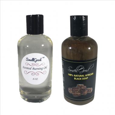 SmellGood - 8 oz Scented Burning Oil + 8oz Black Soap Liquid Combo