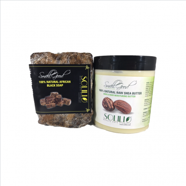 SmellGood - 16oz Ivory Shea Butter + 16oz Black Soap Bar Combo