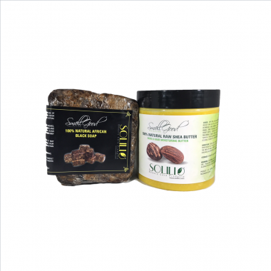 SmellGood - 16oz Yellow Shea Butter + 16oz Black Soap Bar Combo