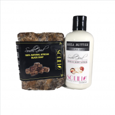 SmellGood - 8oz Black Soap Bar + 8oz Shea Butter Lotion Combo