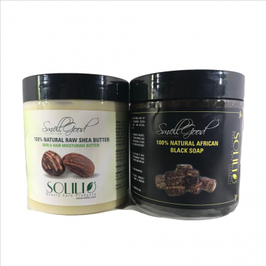 SmellGood - 16oz Ivory Shea Butter + 16oz Black Soap Paste Combo