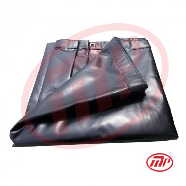 Xtarps -  6 x 8 - Black Color Heavy Duty Waterproof Vinyl Tarp For Equipment Cover, Hay Cover, Ground Cover, Erosion Controll, Roof Cover, Sports Field Cover, Shelter Cover, Kennel Cover, etc.