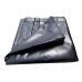 Xtarps -  8 x 16 - Black Color 18oz Heavy Duty WaterProof Vinyl Trailer Tarp with 10 pcs 9" Rubber Bungee