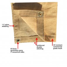  20 x 40  - Premium 90% Shade Cloth, Shade Sail, Sun Shade (Sand Color)